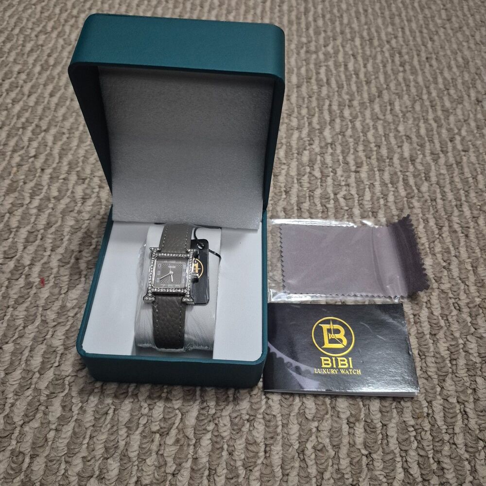 BiBi Luxury Watch Women’s Black H Inspired with Leather Band NEW IN BOX